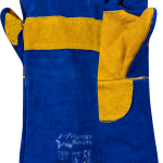 PIONEER 8" BLUE LINED DOUBLE PALM ELBOW LENGTH- KEVLAR STITCH