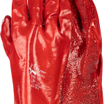 PIONEER RED PVC 27cm OPEN CUFF TERRY PALM