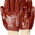 PIONEER GORGON BROWN HEAVY DUTY PVC GLOVE KNIT WRIST